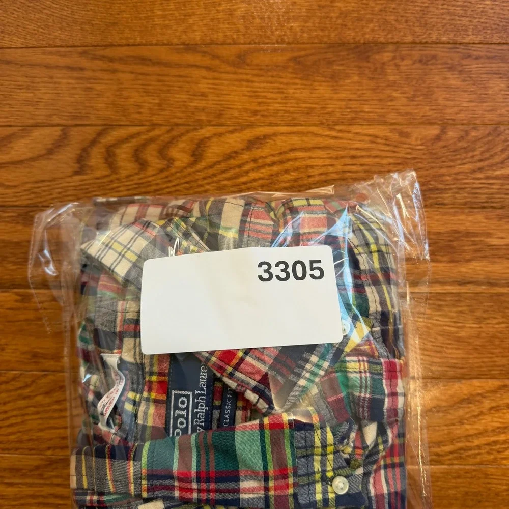 Vintage Polo Ralph Lauren Indian Madras Patchwork Button Down Shirt Mens 2XL Y2K